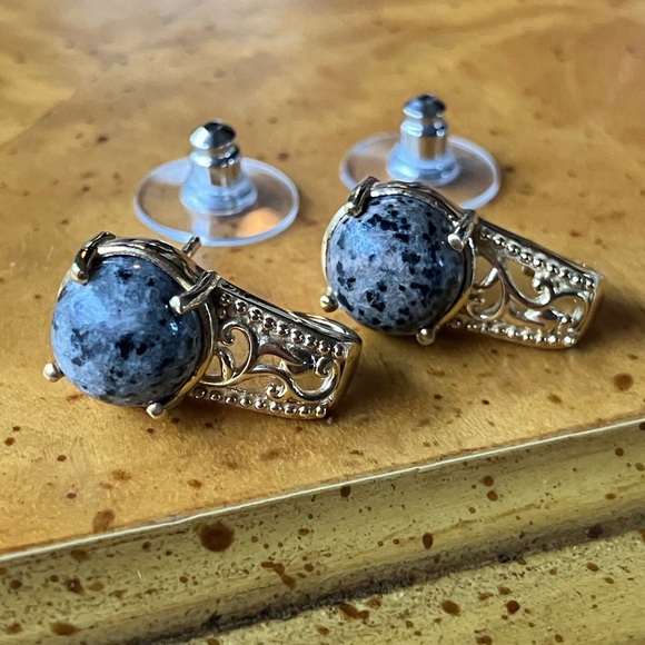 Natural Yooperlite Sterling Silver Earrings - Picture 1 of 7
